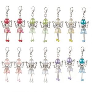 COYUN 14 Pi&egrave;ces Porte-cl&eacute;s Pendentif Ange, Cadeau Fin d'ann&eacute;e Creche, Ange Gardien Porte cl&eacute;s, Cadeau Invit&eacute;, Porte Clef Merci pour Bapt&ecirc;me Anniversaire, Mariage Communion (HLWA RETAILS LTD UKSTORE, neuf)