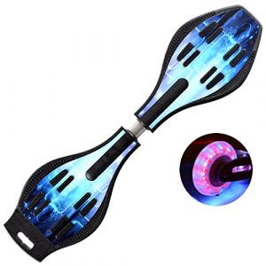 Sumeber Waveboard Roulette de surf pour enfants - Roulette à double pont - Pour wave/surf - Planche de castor avec roues légères pour enfants et adolescents (Blue Dream) (HuanJing-Tech-UK, neuf)