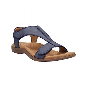Sandales Femme Été Chaussure Orthopédiques En Cuir De Marche Confortable À Bout Ouvert Sandale Randonnee Chaussures Loisirs Ete Pieds Larges (Bleu,41) (WOZOW, neuf)