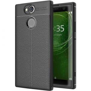 ebestStar - Coque Compatible avec Sony Xperia XA2 Ultra, XA2 Ultra Dual (2018) Etui Housse Silicone TPU Souple Anti-Choc Motif Cuir Anti-dérapante, Noir [Appareil: 163 x 80 x 9.5mm, 6.0''] (ebestPro-fr, neuf)