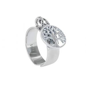 Emotional Bague Argent avec Pendentif Arbre – Bague 925 Femme avec Médaille Arbre de Vie 12mm [Bijoux Fantaisie] (60 à 62) (Emotional Bijoux, neuf)