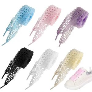 EIHI 6 paires 120cm Ruban de soie lacets dentelle lacet satin Lacets Chaussures en Rubans de Satin pour Femmes et Filles Ruban en Soie Lacets Plats pour Chaussures Baskets, chaussures course (EIHI, neuf)
