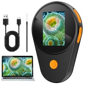 Microscope Numérique Portable pour Enfant avec Cadeau Éducatif Microscope de Poche 500x avec Écran IPS 2.0”, Pixels 200w, LED Ajustables à 3 Niveaux, à Partir de 6 Ans, Connexion USB au PC (EURO-STORES, neuf)
