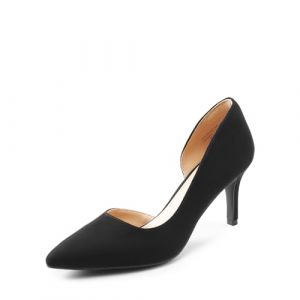 DREAM PAIRS Escarpins Femme Classique Chaussure &agrave; Talon Confortable avec Fleur pour Le Mariage,Size 43,Su&egrave;de-Noir,SDPU2416W (dreampairsEU, neuf)