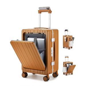 Sea choice Valise Rigide PC L&eacute;g&egrave;re avec Compartiment pour Ordinateur Portable Bagage &agrave; Main Trolley avec 4 roulettes Doubles Pivotantes et Serrure TSA Chargement USB, Porte-gobelet (Sunya EU, neuf)