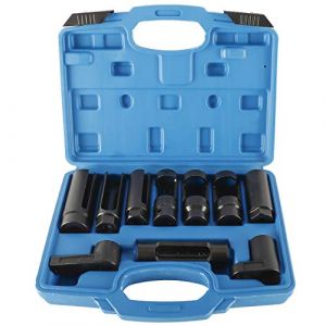 FreeTec 10pcs Douille Sonde Lambda, 22mm 27mm 29mm Cl&eacute; Sonde Lambda, Cl&eacute; &agrave; Douille Demonte Sonde Lambda, 1/2" et 3/8" Jeu Cle Outils Sonde Lambda pour Voiture (FreeTec, neuf)