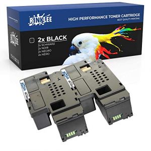 RINKLEE 593-11016 Cartouche de Toner Compatible pour Dell C1765nfw C1765nf C1760nw 1250c 1350cnw 1355cn 1355cnw | Grande Capacit&eacute; 2000 Pages | Noir, Pack 2 (Printing Saver, neuf)