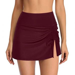 Jupe de Bain Femme Bikini Bas de Maillots de Bain Jupette avec Int&eacute;gr&eacute; Taille Haute Triangle Bas de Bikini R&eacute;glable Jupe de Sport Short de Bain Bikini de Plage Shorts de Bain Femme (usitable, neuf)