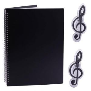 Classeur pour partitions A4 - 40 pages - &Eacute;tanche - Avec 2 pinces &agrave; partitions - Classeur pour musiciens - Dossier &agrave; onglets - Dossier double face pour fichiers, papier, fichiers (xutonghui, neuf)