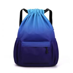 YYKSYDPT Sac de Sport à Cordon, Sac à Dos à Cordon pour Femme Homme, Sac de Gym avec Poche Zippée, Sac de Rangement pour Sport Voyage Yoga (Bleu Foncé, L) (Yikeshu2022, neuf)
