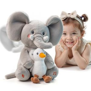 TUMAMA Kids Peluche Animal Qui Danse Et Repete pour Bebe, Interactif Jouet Musical avec Enregistrement, Dansante Parlante Jouets Enfant, Peluches &Eacute;l&eacute;phant Jeux Et Animaux Interactifs avec 6 Chansons (Wanyehong TOYS, neuf)