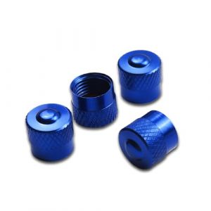 Pitlane Performance&reg; Bouchons de Valve en Aluminium (Lot de 4) &ndash; Capuchons pour valves Schrader &ndash; pour Voiture, SUV, Moto, v&eacute;lo (Bleu, Racing) (Pixkom GmbH, neuf)