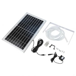 MoSundi Kit de pompe &agrave; eau solaire 10 W 9 V avec support et d&eacute;bit de 240 l/h, oxyg&eacute;nation submersible pour bassin &agrave; poissons et aquarium, avec tuyau d'eau de 2 m (DiMuLiving, neuf)