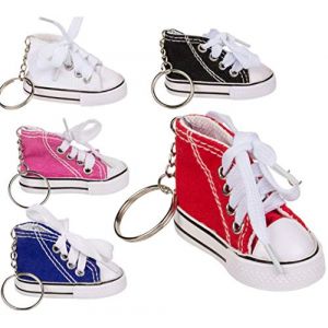 Porte-clé chaussure de sport noire, blanche, bleue, rouge ou rose - Basket, pendentif de voiture, sac à main (aléatoire) (Mister Curiosities - Vendeur Français, neuf)
