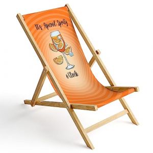 Ferocity Chaise Longue Pliable en Bois Fauteuil de Plage Pliant en hetre Classique Lit de Plage Spritz O'Clock [119] (ferocity-shop, neuf)