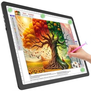 TOHETO A4 Tableau lumineux pour peinture diamant, bloc lumineux magn&eacute;tique super lumineux avec boutons lat&eacute;raux, bo&icirc;te lumineuse pour tra&ccedil;age et dessin, table lumineuse filaire pour croquis, animation (TOHETO FR, neuf)