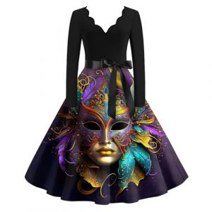TOFOTL Robe Ann&eacute;es 60 D&eacute;guisement Drole Mignon D&eacute;guisement Carnaval Femme Annees 70 Drole Couple Venise 80 Vintage Medievale 60 Ann&eacute;e 90 Tenue Annee 80 Femme Pourpre XXL (TOFOTL✈8-21 Jours Arrivent, neuf)