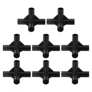Lot de 8 raccords de tuyau en PVC ABS 4 voies pour une utilisation dans les syst&egrave;mes de support de plantes, &eacute;tag&egrave;res de jardin et cadre de serre (19 mm) (xiao wei store, neuf)