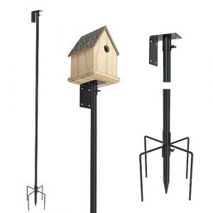 Urban Deco Kit de m&acirc;t pour mangeoire &agrave; oiseaux, 203 cm, r&eacute;glable, colibri, tige de support, support universel, 5 dents, ext&eacute;rieur, cour, noir (sans nichoir) (Visit Urban Deco Store, neuf)