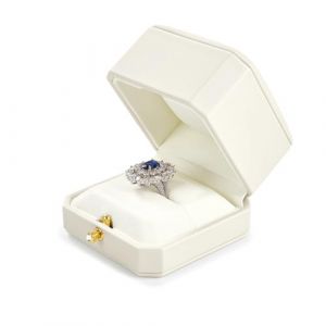 Oirlv Blanc PU Cuir Boîte à Bagues Boîte de rangement Bague Mariage,Ecrin Bague,Fiançailles, Anniversaire (OIRLV, neuf)