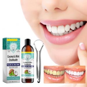 Bain de Bouche Huile Noix de Coco,Bain de Bouche,Bain de Bouche à l'huile Blanchissante,Bain de Bouche Naturel,Bain de Bouche Haleine Fraiche,Bain de Bouche Blanchissant,pour Haleine Fraîche (QiaoQiHOUSE, neuf)