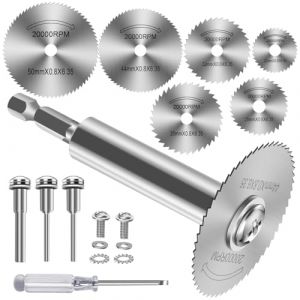 11 Pièces Disques de Coupe pour Perceuse, HSS Lames de Perceuse à Disque avec (100mm) tige Hexagonale 1/4", Mini Lames de Scie Circulaire pour Bois, Plastique et Métal (FOTYBEI, neuf)