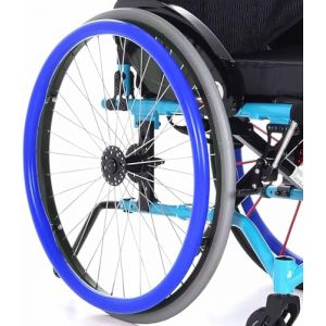 ADUUTPPD H,24in, 1 Paire De Housses pour Fauteuil Roulant, 20/22/24 Pouces, Housses De Protection Antid&eacute;rapantes en Silicone pour Jantes De Fauteuil Roulant, Accessoires pour Poign&eacute;es De Roue Arri&egrave;re (EX-AA, neuf)