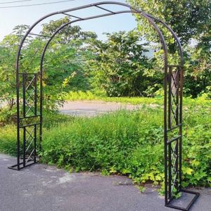 Arche Jardin pour Grimpantes, Arceau &agrave; Rosier Grande, Large 140cm 180cm 220cm 260cm 300cm 340cm pergola en Metal, Robuste Arche de Mariage Acier(Brown,140cmx230cm) (YDYRZD, neuf)