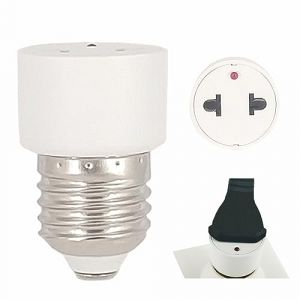 YinzPlus Convertisseur Prise E27 - Prise EU : Adaptateur Douille avec Prise 250V 2A Max - Blanc - Installation 5 Secondes 2 pi&egrave;ces (Led-tech, neuf)