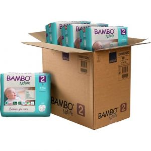 Bambo Nature Couches écologiques de qualité supérieure, couches écologiques durables, protection améliorée contre les fuites, couches sûres et confortables pour bébé, taille 2 (3-6 kg), mini, 30 (Care Plus Store, neuf)