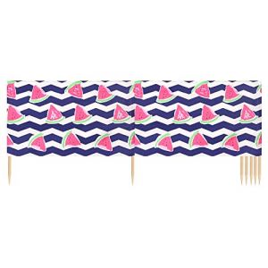Ladeheid Paravent de Plage avec Poteau en Bois Accessoire Pratique de Plage LAEX001 (Pastèque-2, 8 m) (Hisert, neuf)