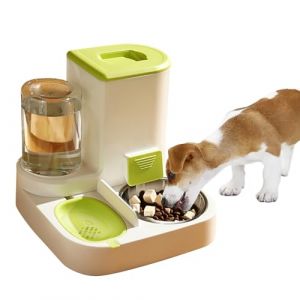 PETCUTE 2 en 1 Distributeur de Croquettes pour Animaux de Compagnie,Automatique Distributeur Croquettes Chat,Gamelle &agrave; Nourriture et &agrave; Eau pour Animaux de Compagnie,pour Petit Chien,Chat, Chaton (ZHI-INNOVATIVE LTD, neuf)
