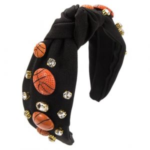Bandeau de sport pour femme avec perles et strass - Pour basket-ball, football, baseball - Noir (Emmaous, neuf)