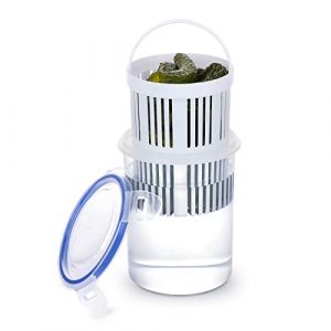 Pots de cornichons avec passoire, pot de cornichons transparent, anti-fuite, couvercle verrouillable, concombres séparés, jalapenos, cornichons (Wong_Lisa, neuf)