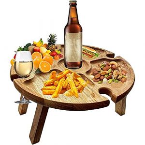 Roundsky Table de Pique-Nique Portable Pliable, Pliable en Plein air, Table de Camping, Petite Table de Pique-Nique &agrave; vin, Petite (yuliping, neuf)