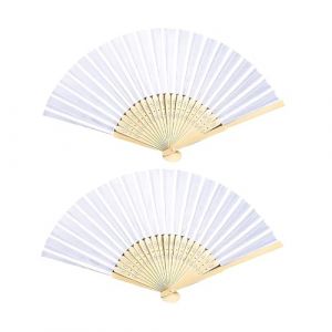 LAKJUOZ 2 Pièces Eventail Pliants, Éventail De Mariage,Eventail Pliables Portable À Main De Style Simple Chinois,Éventail À Main Décoration Pour Decoration Mariage Fête Cadeau (LI LINA DE DIAN, neuf)