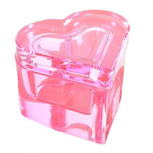 DEARMAMY Porte-monom&egrave;re Verre Transparent Forme de C&oelig;ur avec Couvercle Godet pour Liquide pour Ongles Outil de Nail Art pour Salon de Manucure (Liiane, neuf)