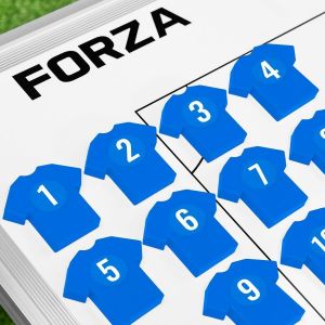 FORZA Aimants d’Entraînement en Maillot | 11 Marqueurs Magnétiques Colorés avec Autocollants Numérotés | Compatible avec Tableaux de Tactiques Idéal pour Entraîneurs de Football (Bleu) (Net World France, neuf)