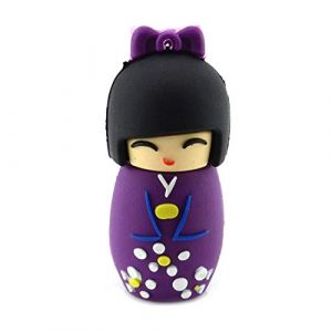 AreTop 32Go Clé USB 2.0 Fantaisie Flash Drive Mémoire U Disque en Forme de Poupée Japonaise Porte Clé (32GO, Violet) (Wisdom Global, neuf)