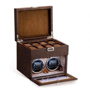 HEYOUTH Remontoir Montre Automatique,Boîte de Remontoir Automatique,Watch Winder avec Moteur Silencieux,Boîte à Remontoir de Rangement,pour remontage mécanique (Brown) (sihuiouzhou, neuf)