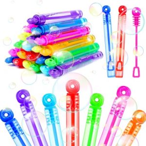 SULOLI 24pcs Rose Bulles de Savon，Mini Tubes de Bulles de Savon-Bâtons à Bulles-Jouets à Bulles pour Anniversaire d'enfant Mariage Halloween Noël et Jeux Exterieur (SULOLI, neuf)