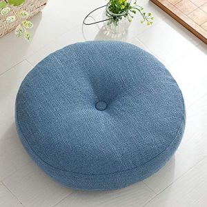 Rond Coussin Si&egrave;ge, Coussin Coton Lin Tatami, Coussins Chaise &eacute;pais Moelleux pour Coussins de Chaise de Bureau, Coussin D'ext&eacute;rieur Amovible Et Lavable pour Int&eacute;rieur,Darkblue,45cm(18inch) (Siming Store, neuf)