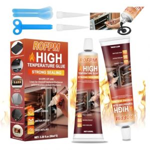 Colle Haute Temperature Noir, Supporte Jusqu'&agrave; 1200 &deg;C, Silicone Haute Temperature, Mastic Refractaire Poele A Bois, Convient Aux Vitre Four, Foyers, Voiture, Brique, Carrelage, Chemin&eacute;es (YIngsStore, neuf)