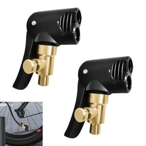 2 Pièces Adaptateur Valve Pneu, Embout Gonfleur Pneu Schrader/Presta, Embout en Laiton avec Levier de Verrouillage, pour Gonflage de Pneus de Voiture Moto Vélo Camion, Système de Déflation Intégré (XiaoYuQing, neuf)