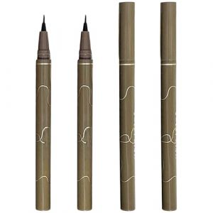 Lot de 4 stylos eye-liner imperm&eacute;ables, pointe fine 0, 05 mm, eye-liner liquide imperm&eacute;able en marron, anti-taches pour un maquillage quotidien pr&eacute;cis, gris marron (Weiyunqin Building, neuf)