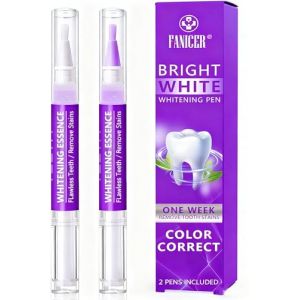 2 Pi&egrave;ce Stylo Blanchiment Dents,Blanchisseur de Dents,Kit Blanchiment Dentaire,&Eacute;limine en Douceur les Taches des Dent,Soins des Dentblanchiment pour &agrave; la Maison,Violet (dongguanshixinglidianzishangwu, neuf)