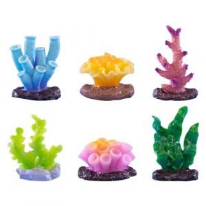 Voyyphixa 6 Pi&egrave;ces Corail et Aquatiques Plantes d'aquarium D&eacute;corations Ornements d'aquarium Aquarium de Corail Artificiel Home Decor Home-d&eacute;co Corail Aquarium Artificielle (6PCS) (Haiyu Europe, neuf)