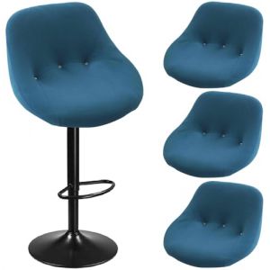 SDNAM Housse Tabouret de Bar avec Dossier Lot de 2/4/1 Extensible Incurv&eacute; Couverture de Tabouret de Bar Tabourets Hauts pour Bar/Cuisine/Salle a Manger(H20,4PCS) (POSTTER SHOP, neuf)