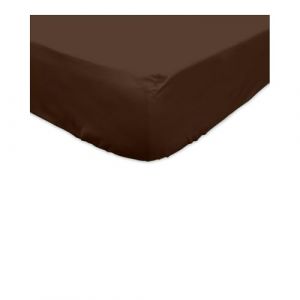 Drap-Housse Percale 100% Coton 80 Fils – Bonnet 30 cm – Doux, Résistant et Élégant - Qualité supérieure 80 Fils (Marron, 160 x 200 x 30) (kidparadise, neuf)