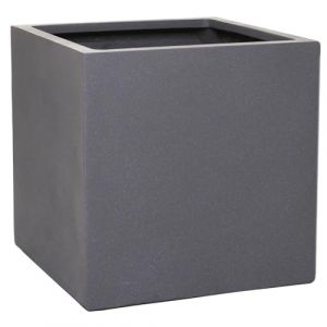 VIVANNO Jardini&egrave;re en Fibre de Verre - 40x40x40 cm - Gris Graphite - Jardini&egrave;re carr&eacute;e pour l'ext&eacute;rieur et l'int&eacute;rieur (AE Trade, neuf)